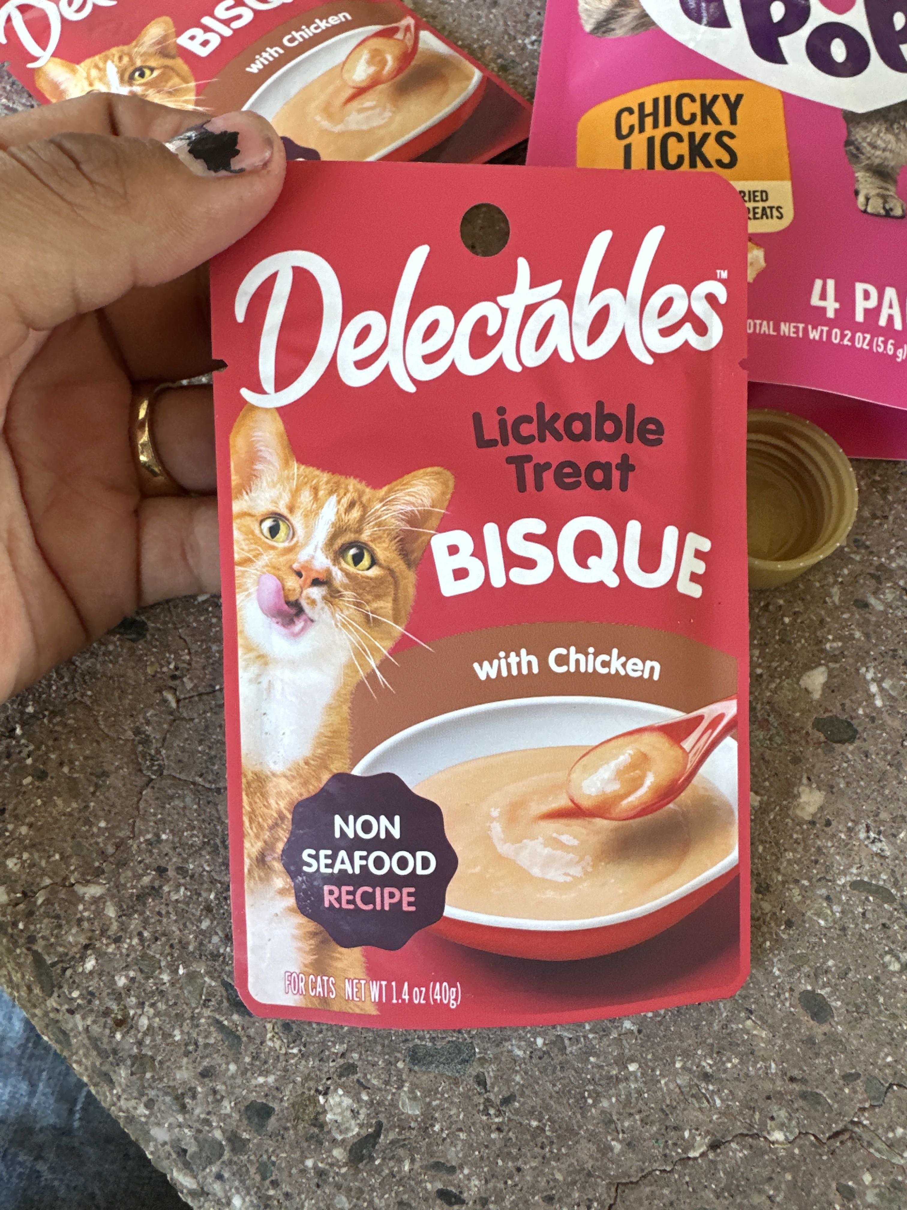 Delectables Lickable Treat Bisque with Chicken, front of the package