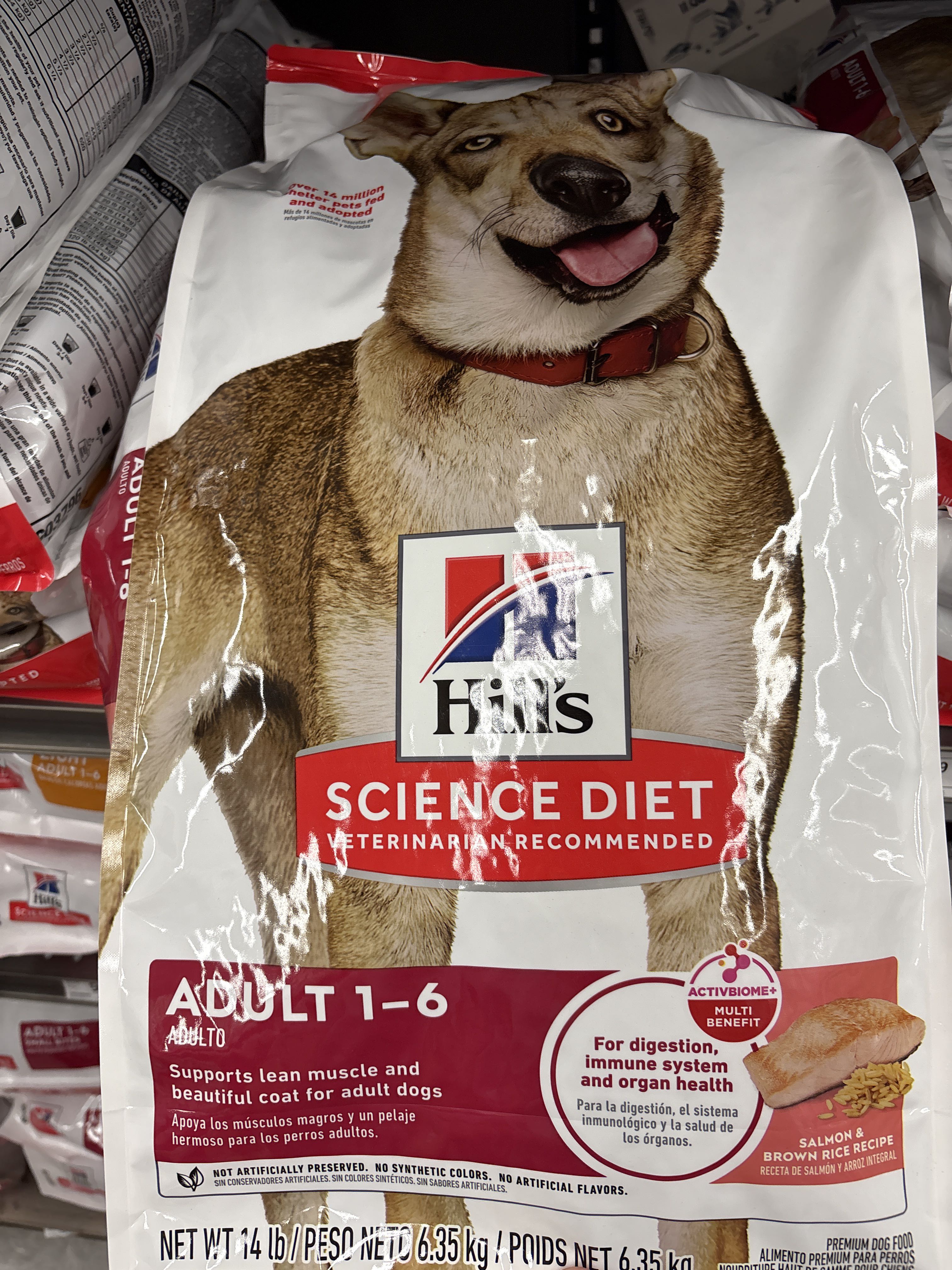 Hill's Science Diet Adult 1-6 Salmon & Brown Rice Recipe, front of the package