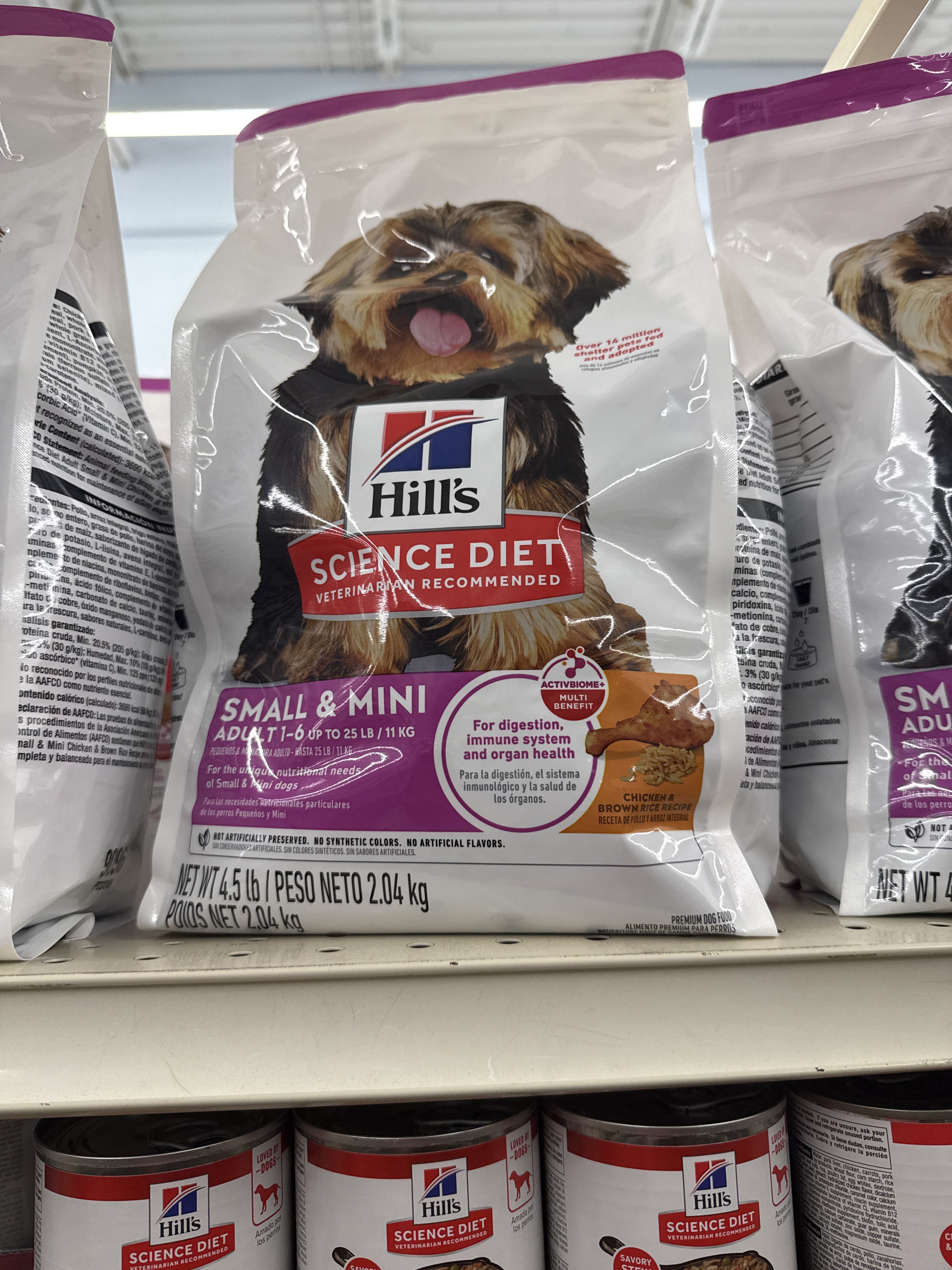 Hill's Science Diet Small & Mini Adult 1-6 Chicken & Brown Rice Recipe, front of the package