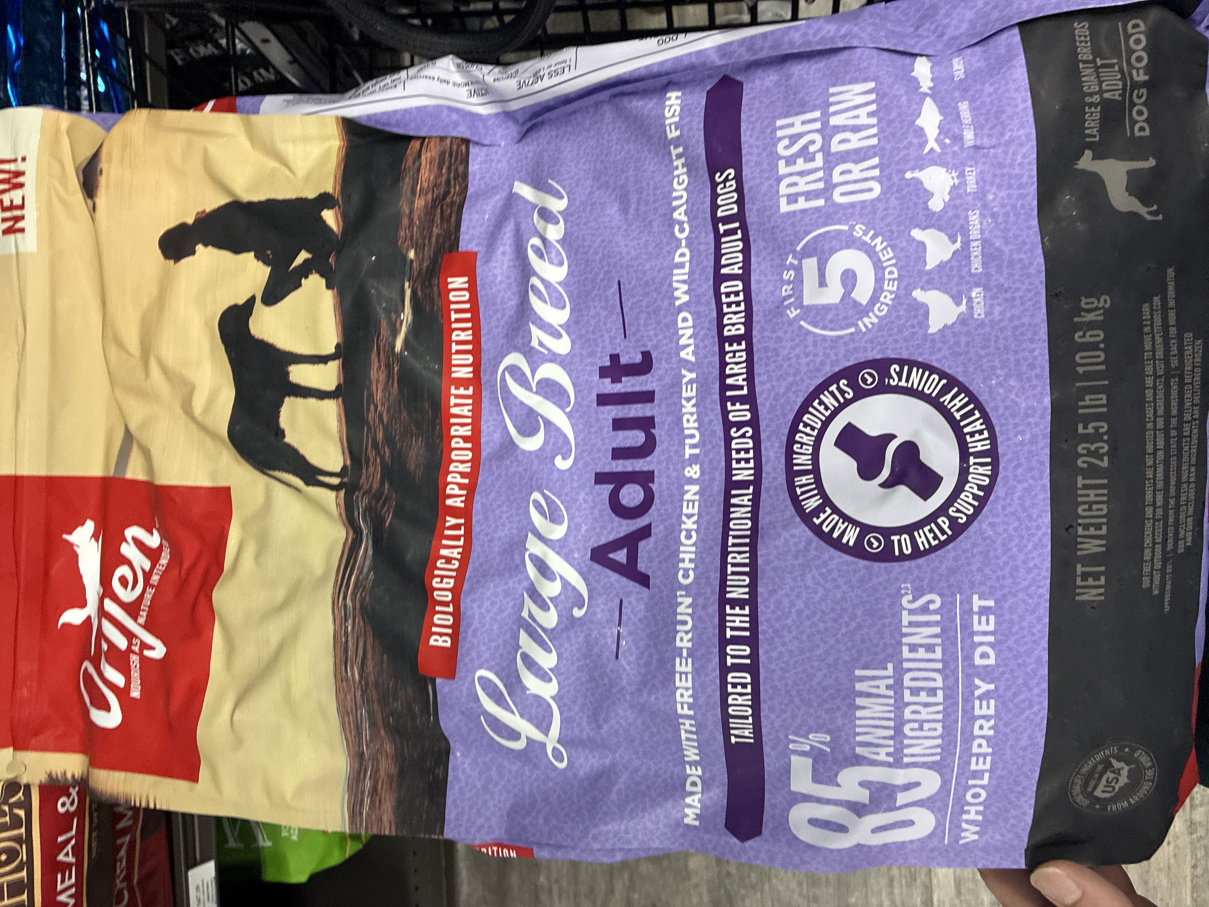Orijen Large Breed Adult, front of the package