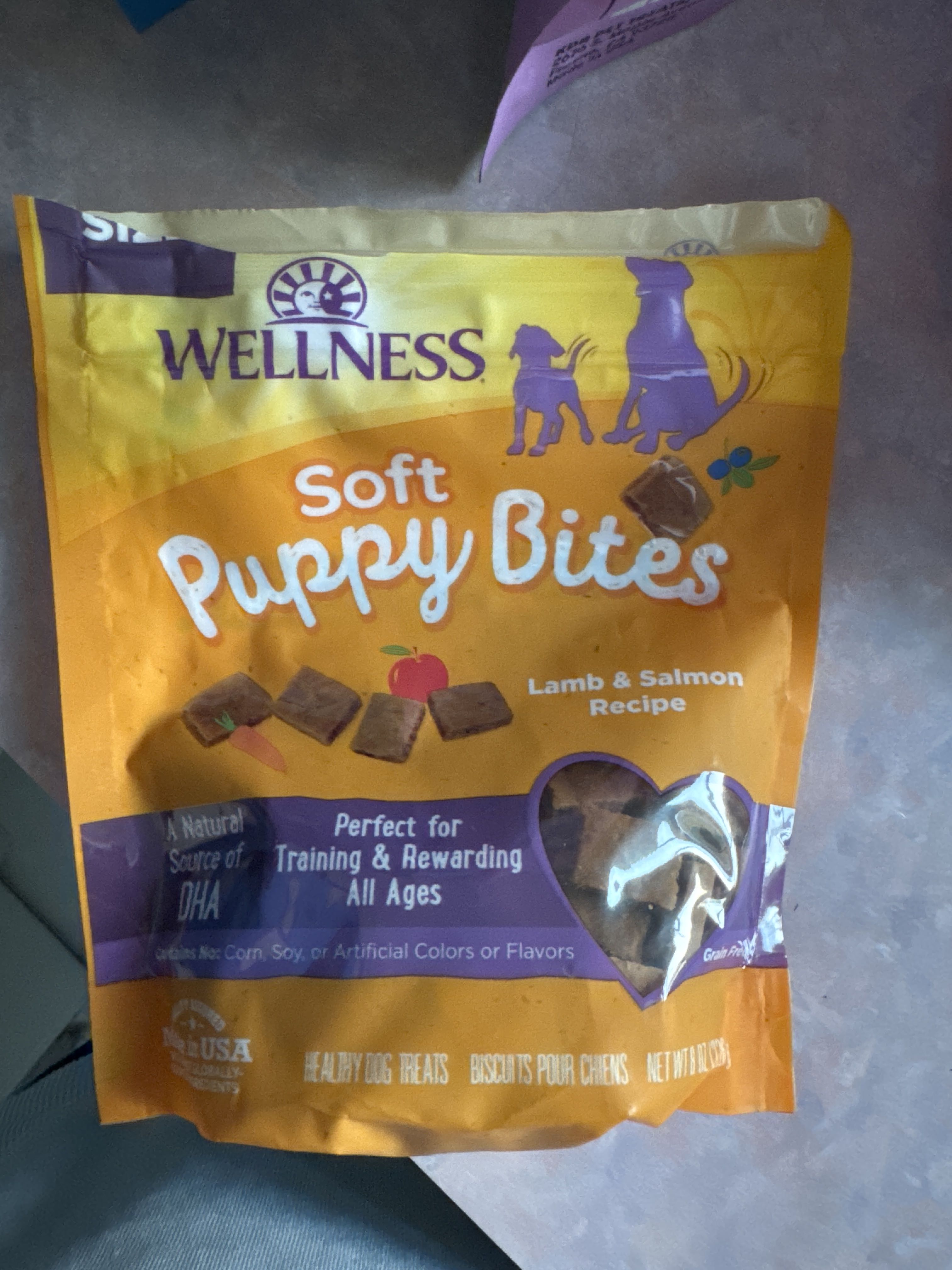 Wellness Soft Puppy Bites - Lamb & Salmon Recipe, front of the package