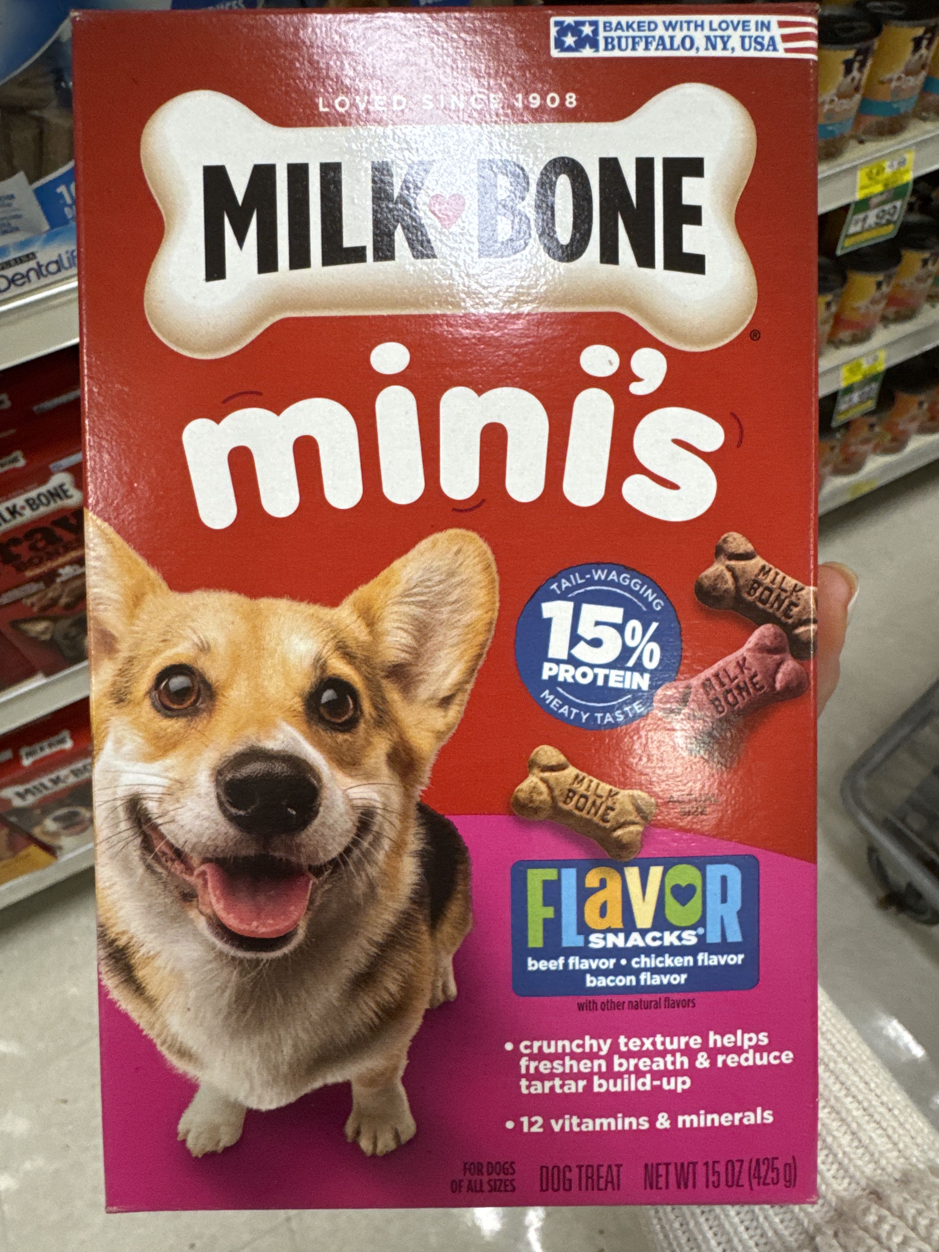 Milk Bone Mini's Flavor Snacks, front of the package