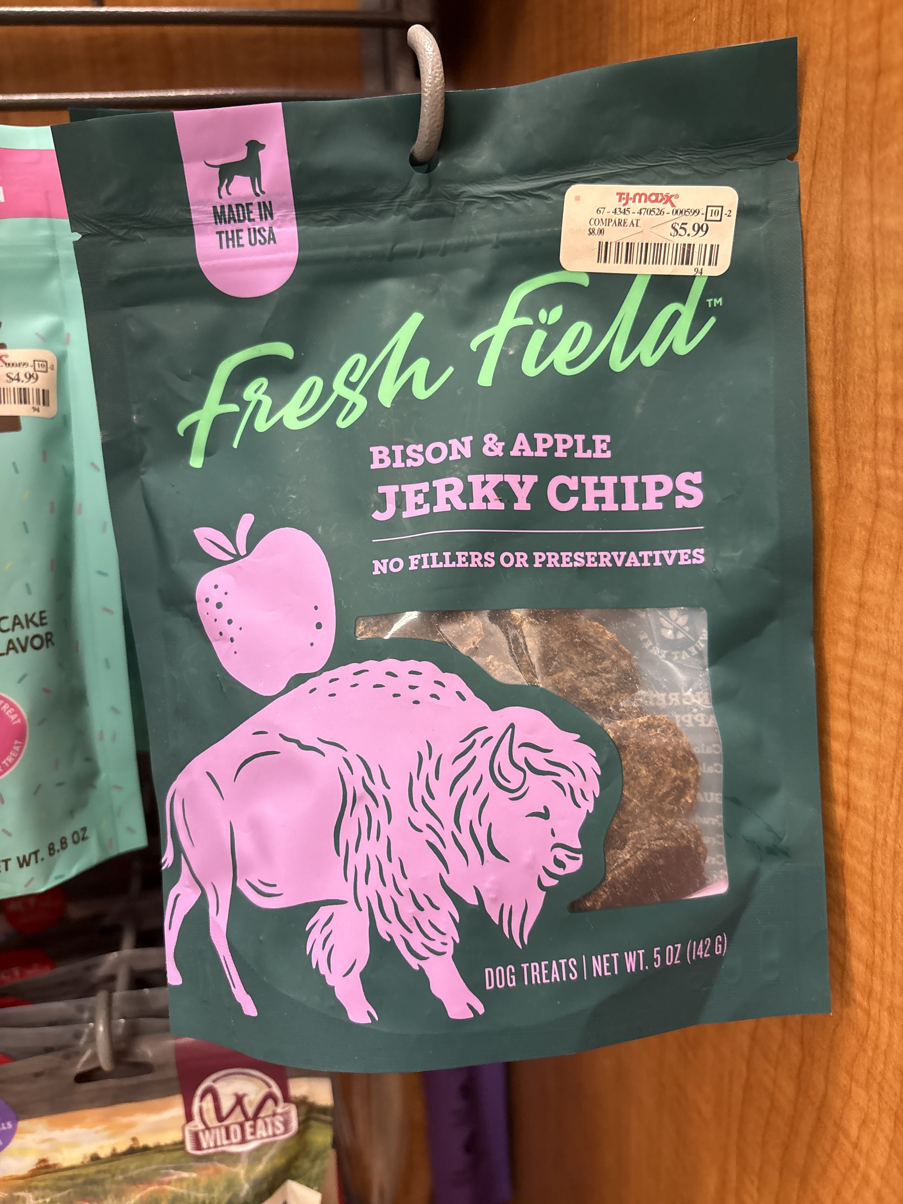 Fresh Field Bison & Apple Jerky Chips, front of the package
