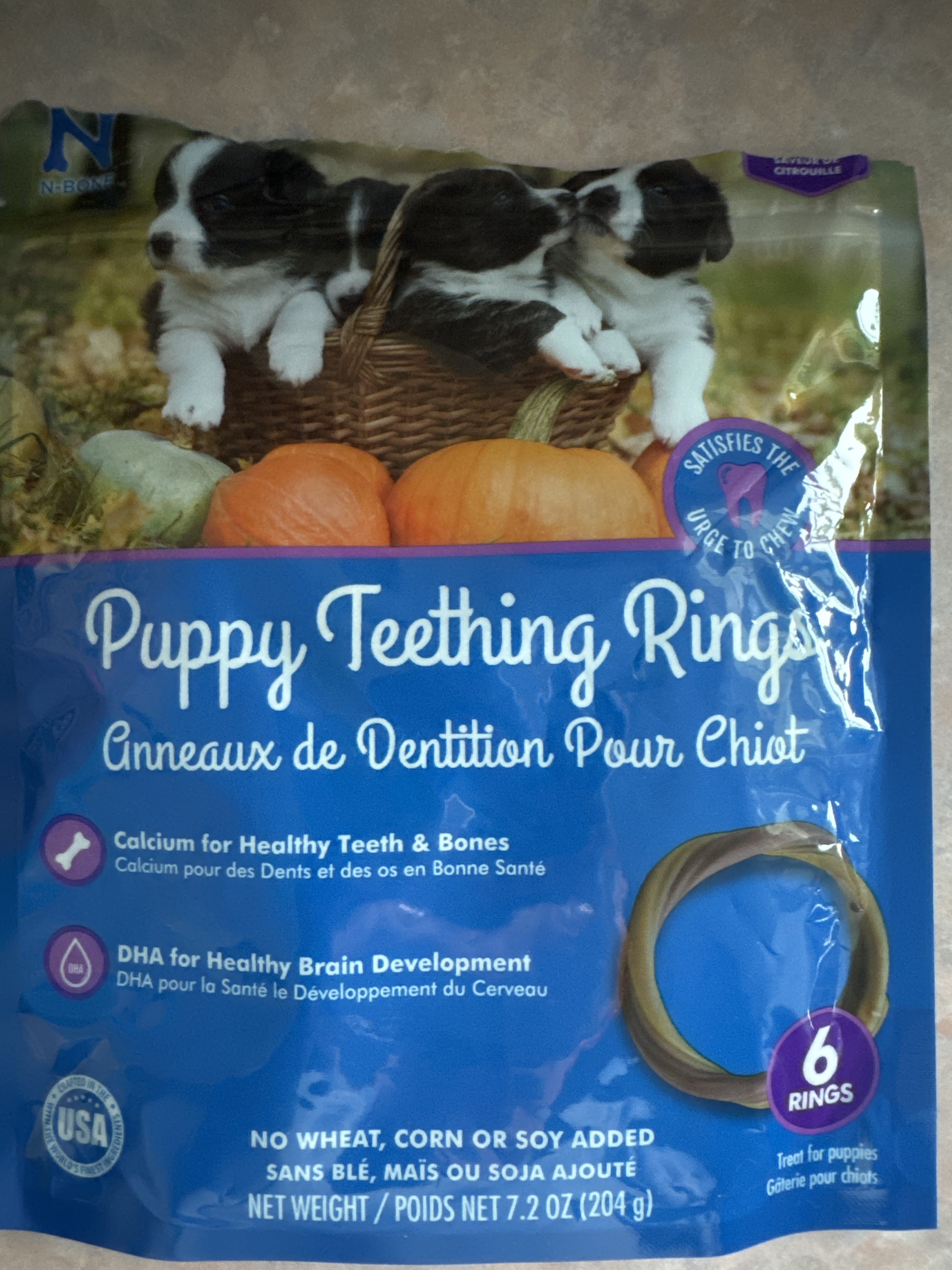 N-Bone Puppy Teething Rings, front of the package
