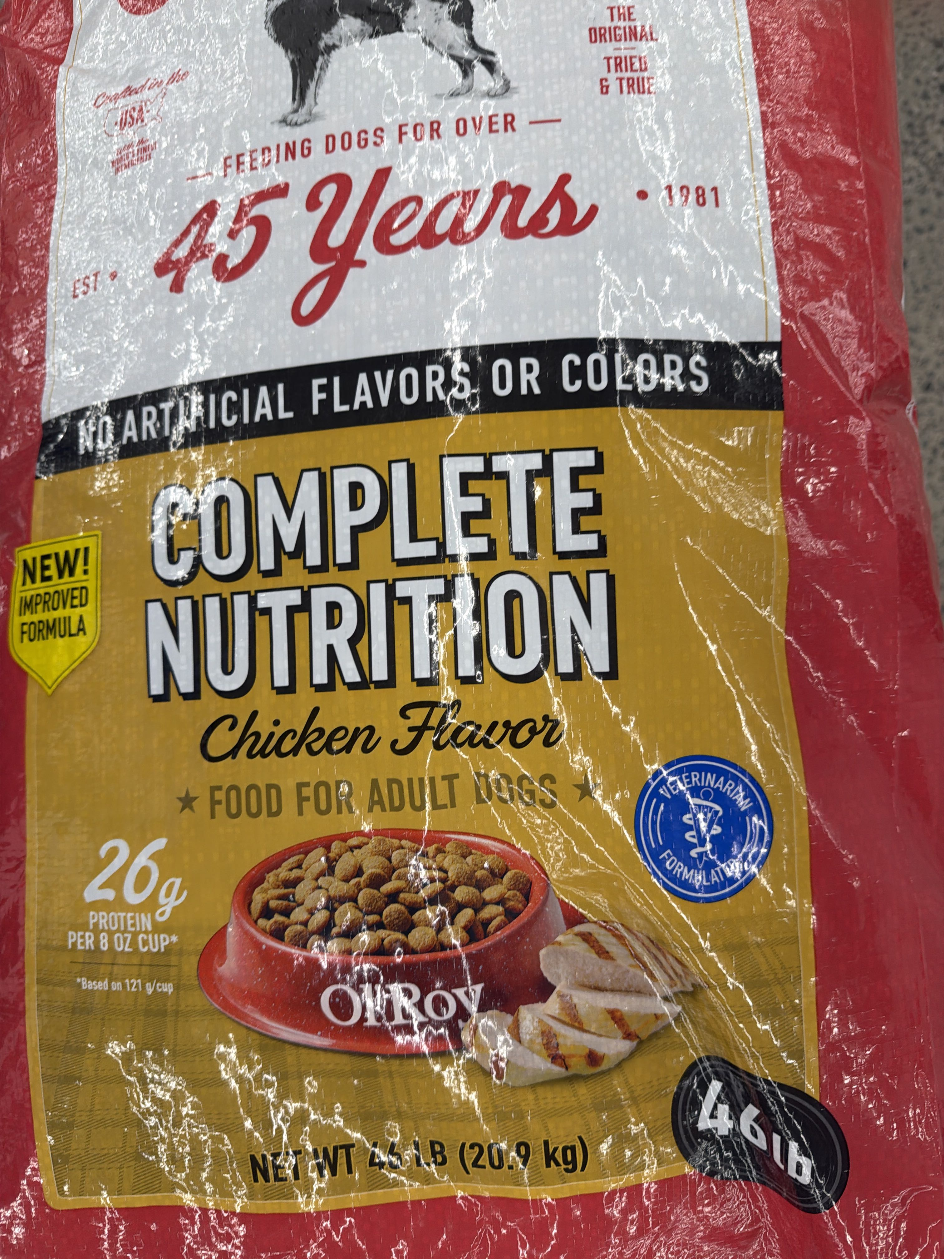Ol' Roy Complete Nutrition Chicken Flavor, front of the package