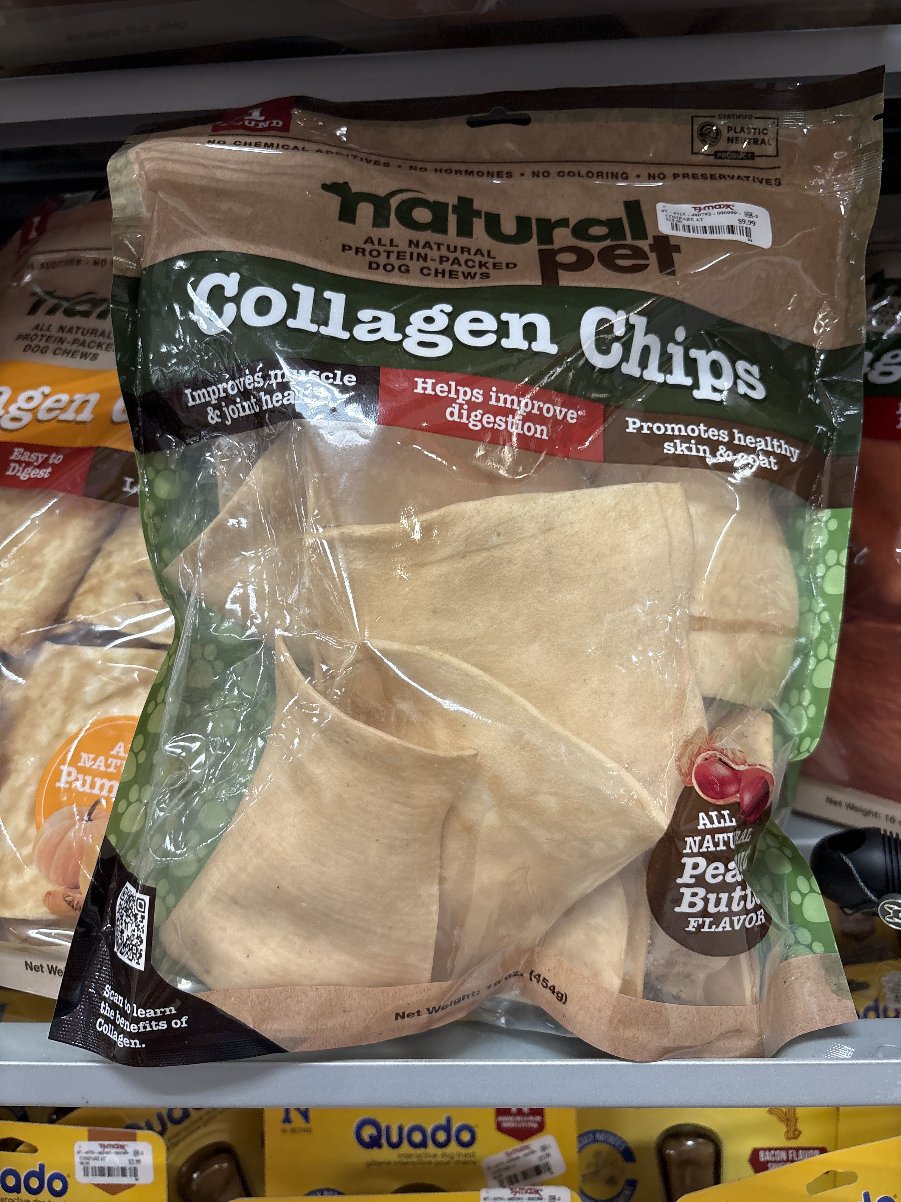 Natural Pet Collagen Chips - Peanut Butter Flavor, front of the package
