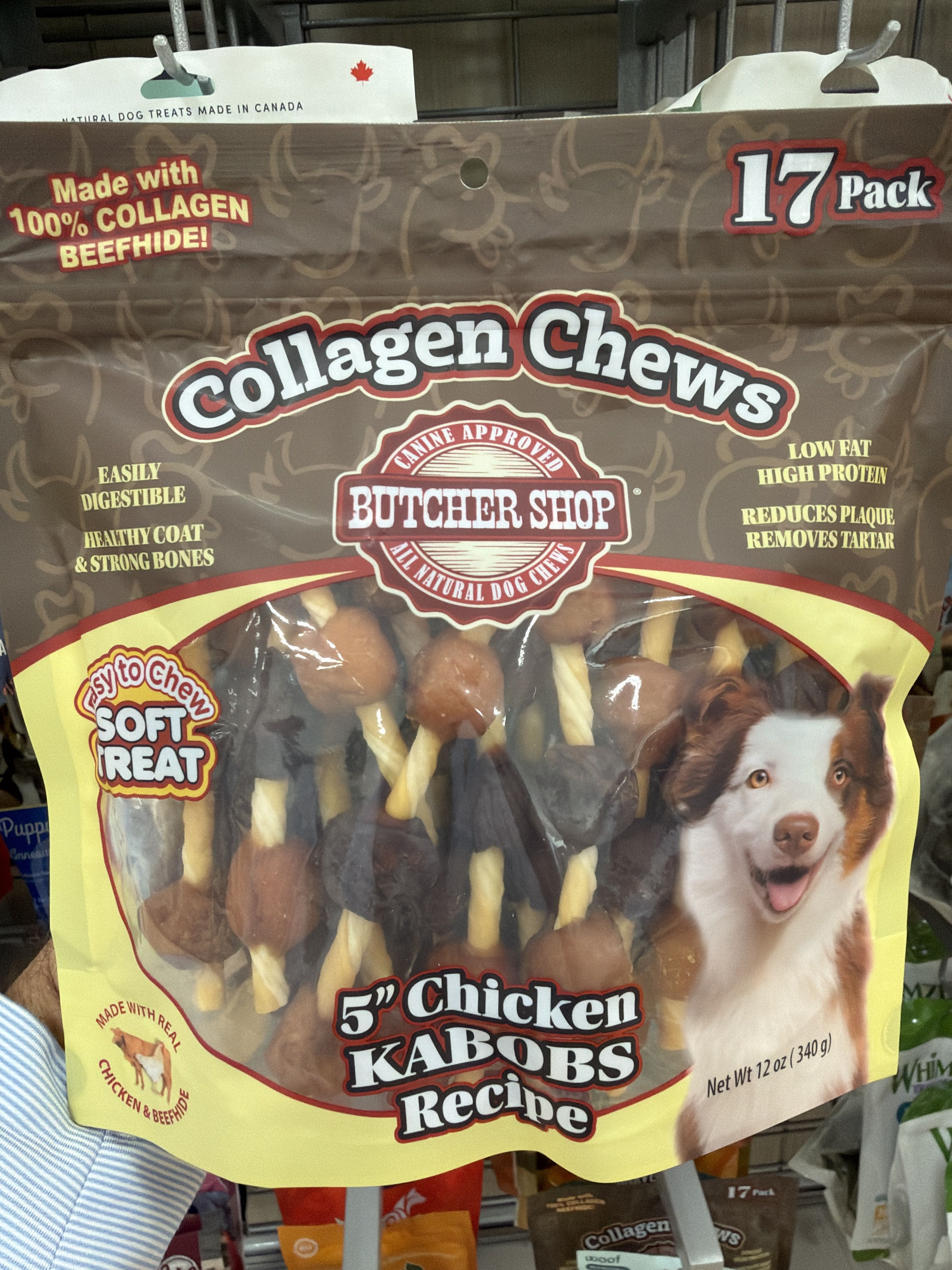 Butcher Shop Collagen Chews 5" Chicken Kabobs Recipe, front of the package