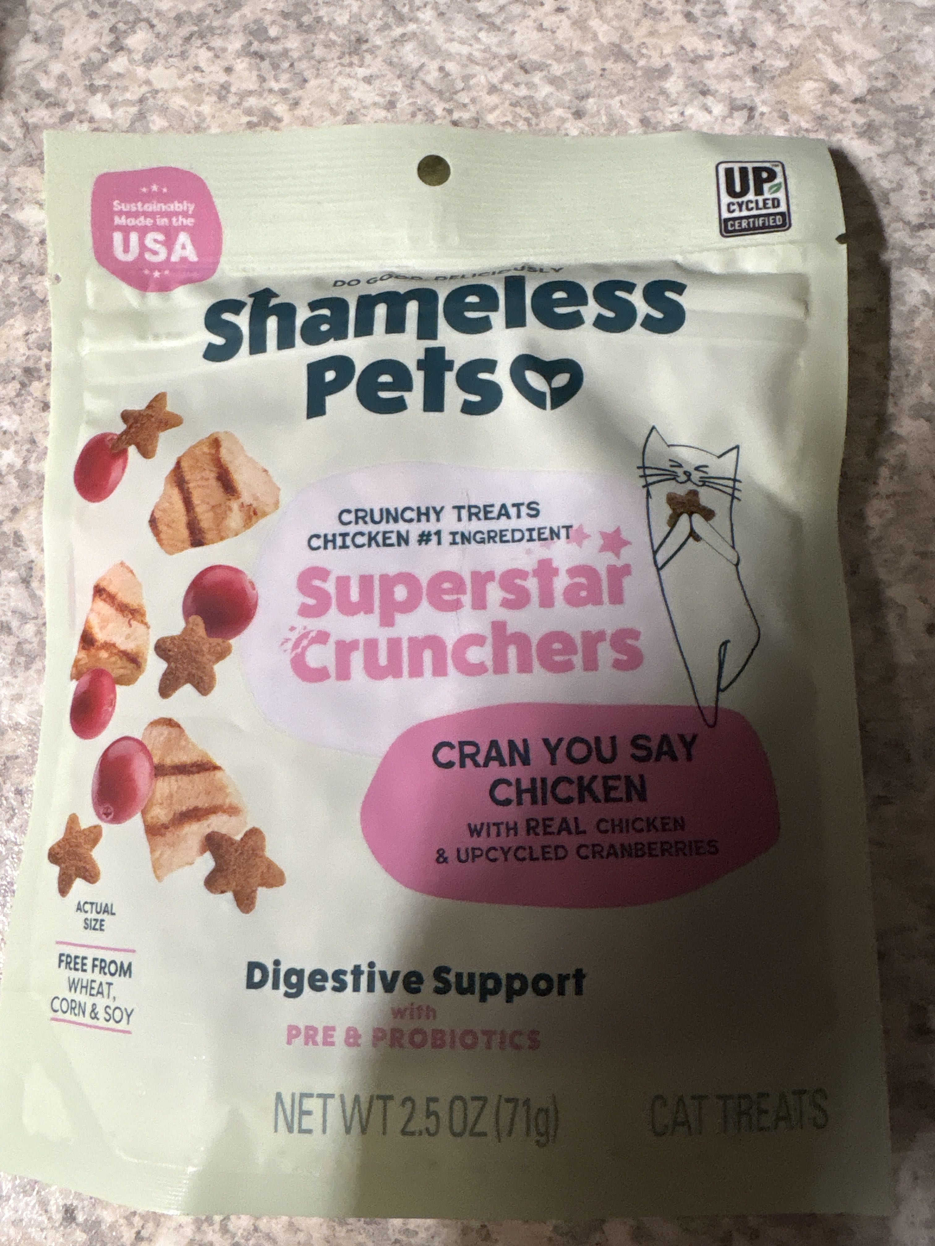 Shameless Pets Superstar Crunchers - Cran You Say Chicken, front of the package