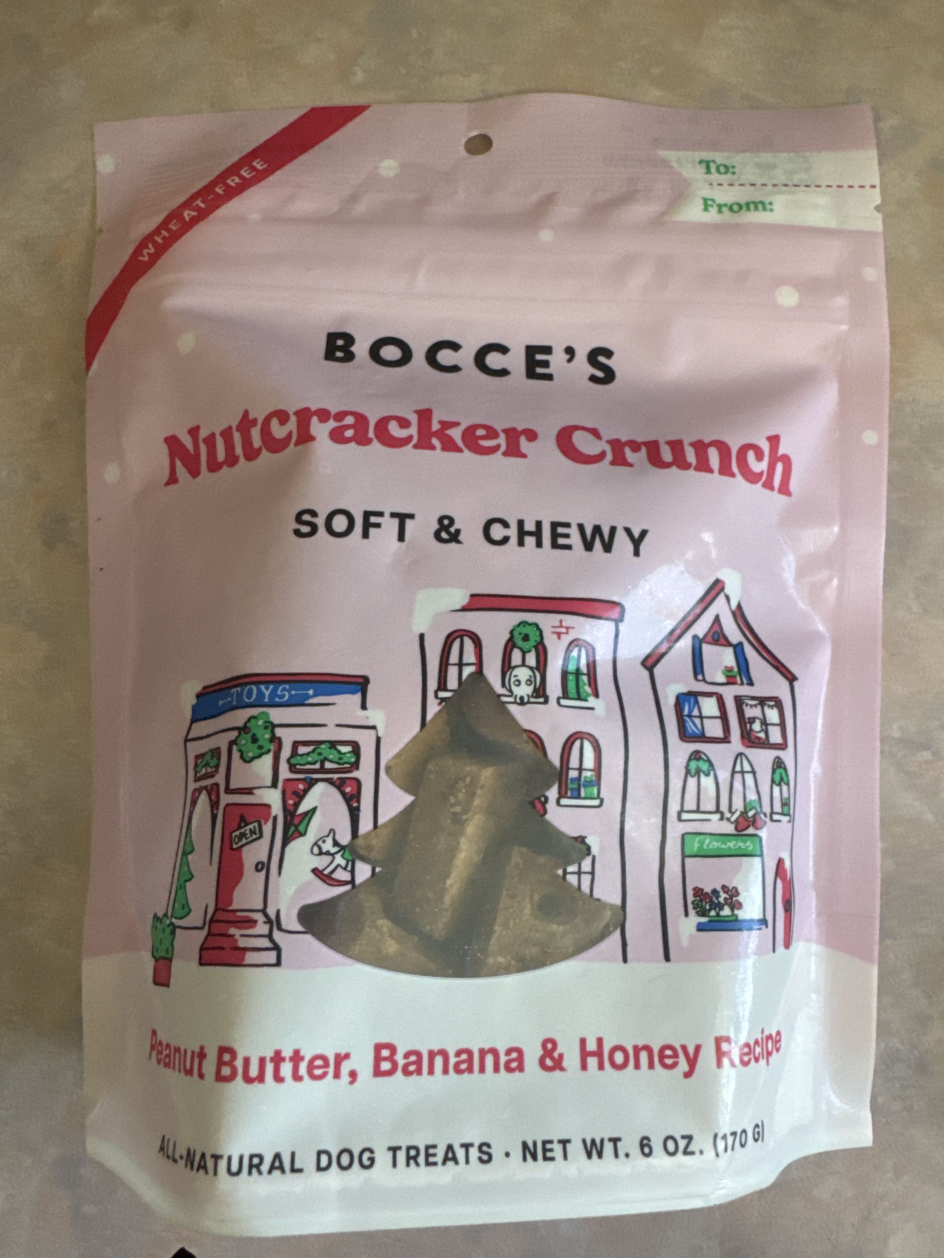 Bocce's Bakery Nutcracker Crunch Soft & Chewy - Peanut Butter, Banana & Honey Recipe, front of the package