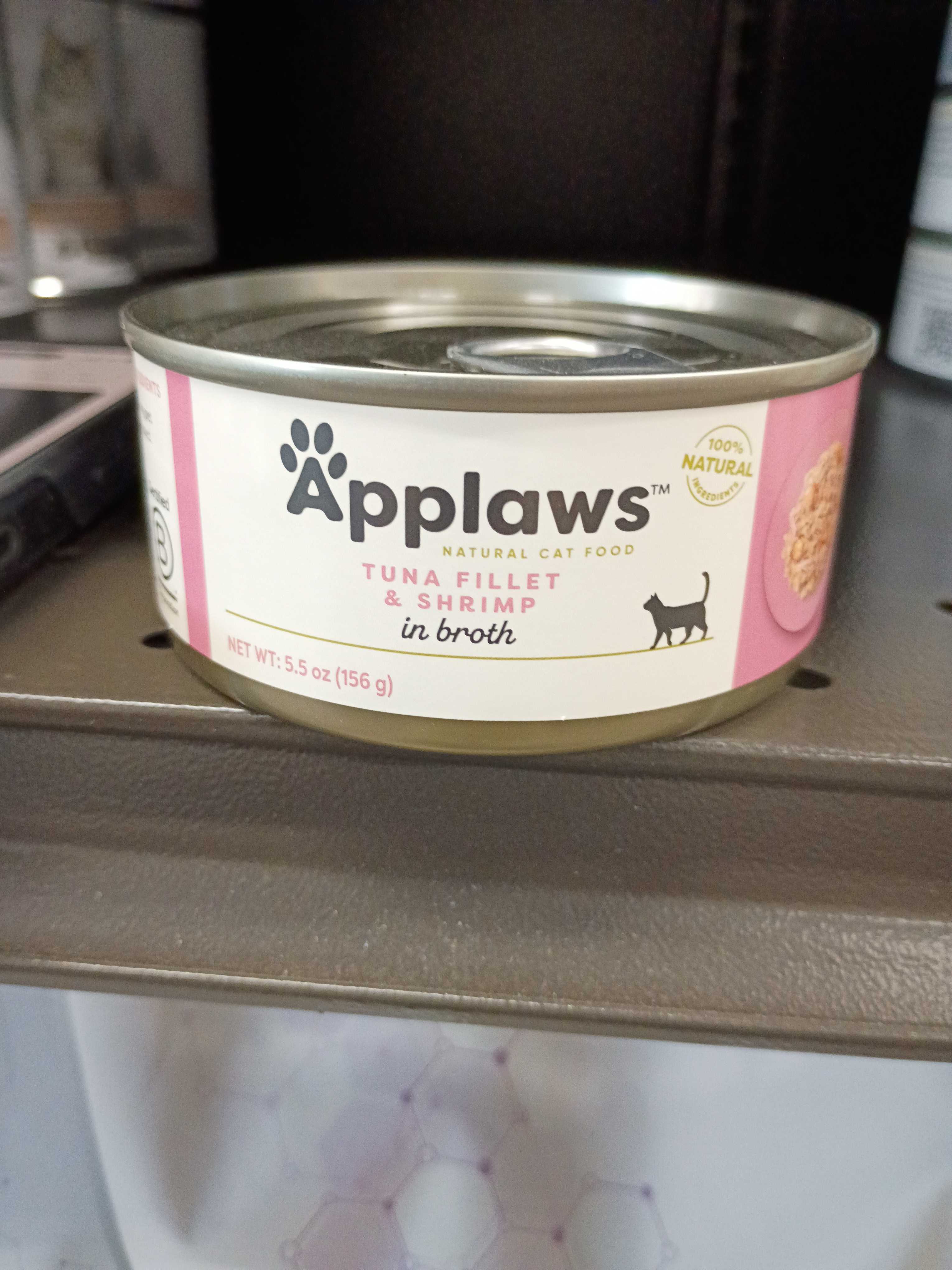 Applaws Tuna Fillet & Shrimp in Broth, front of the package